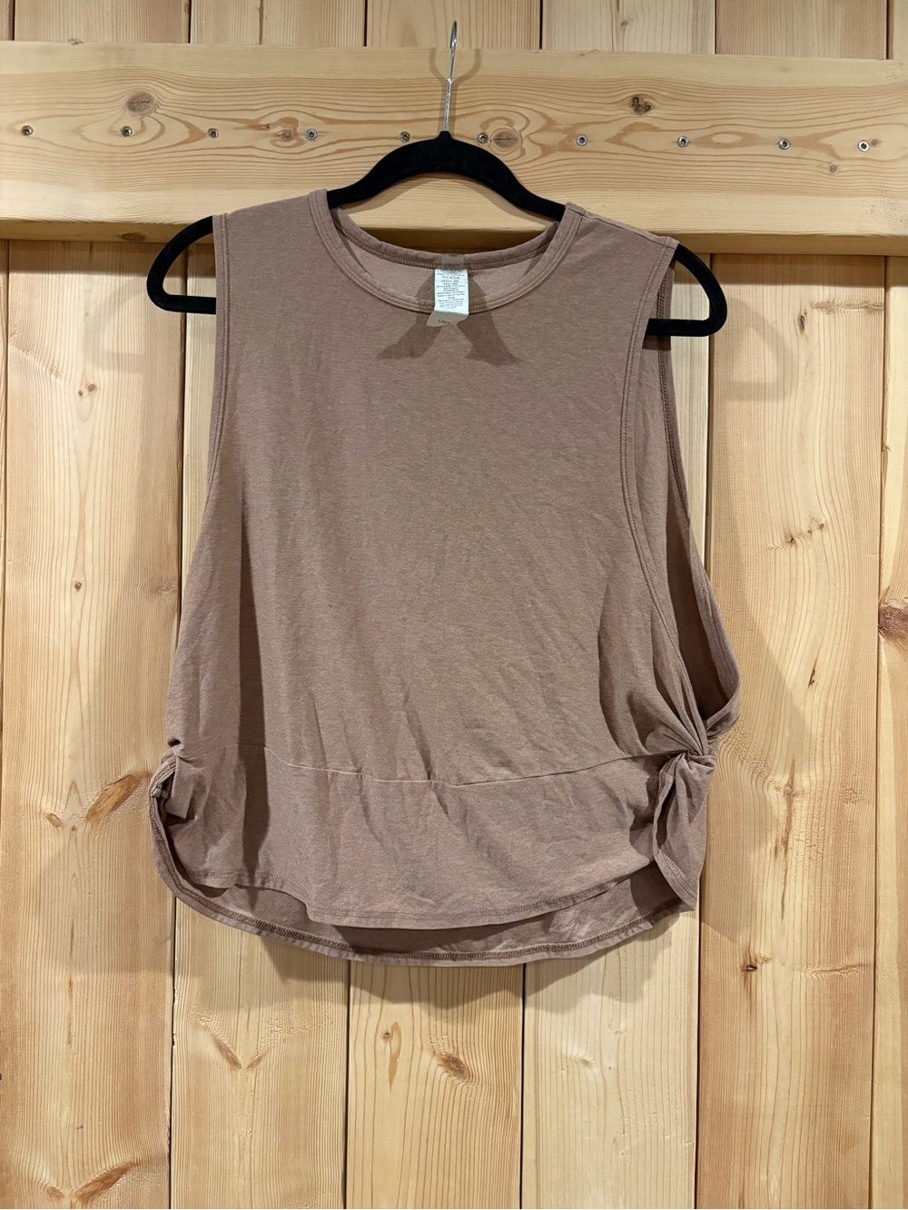 Beyond Yoga Knot-Detail Sleeveless Tank Top - Taupe Brown